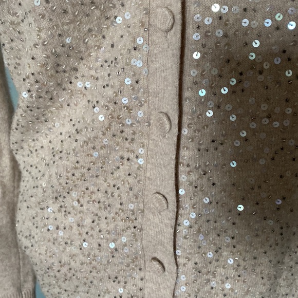 Talbots Women's Cardigan Sweater Size XS Wool Lambswool Angora Rabbit Sequin - Picture 2 of 9